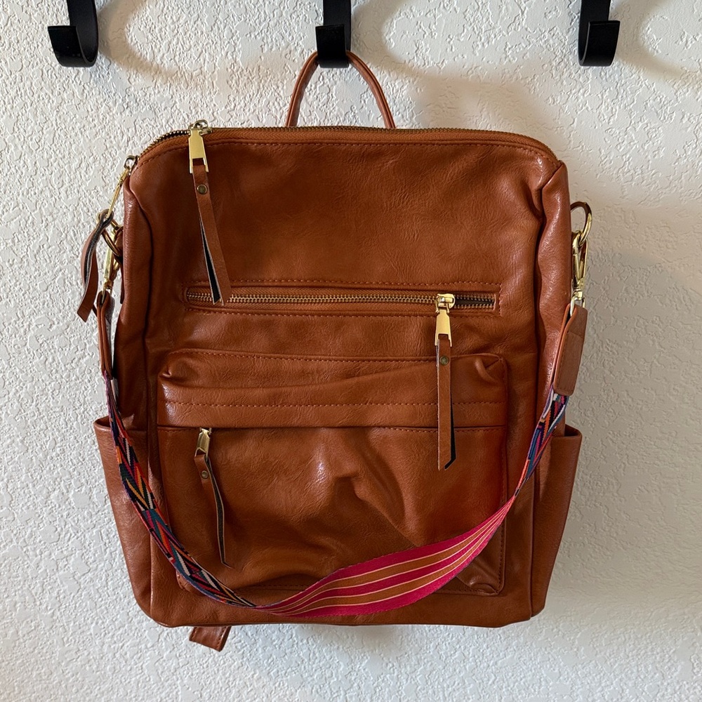 Brown Faux Leather Bag